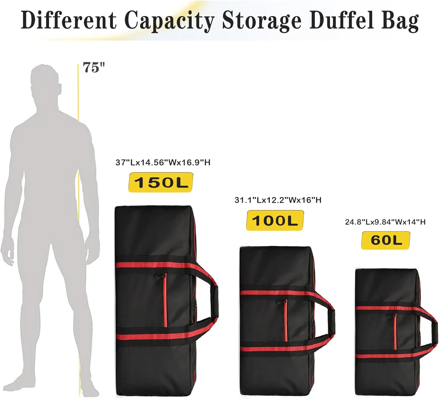 100L Large Duffle Bag for Travel 31.1 Diffle Bag - Overnight Weekender Camping, Storage for Men Women, Classic Red