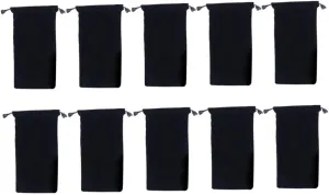 10pcs Flocking Watch Storage Bag Watch Belt Bag Drawstring Jewelry Pouch for Travel