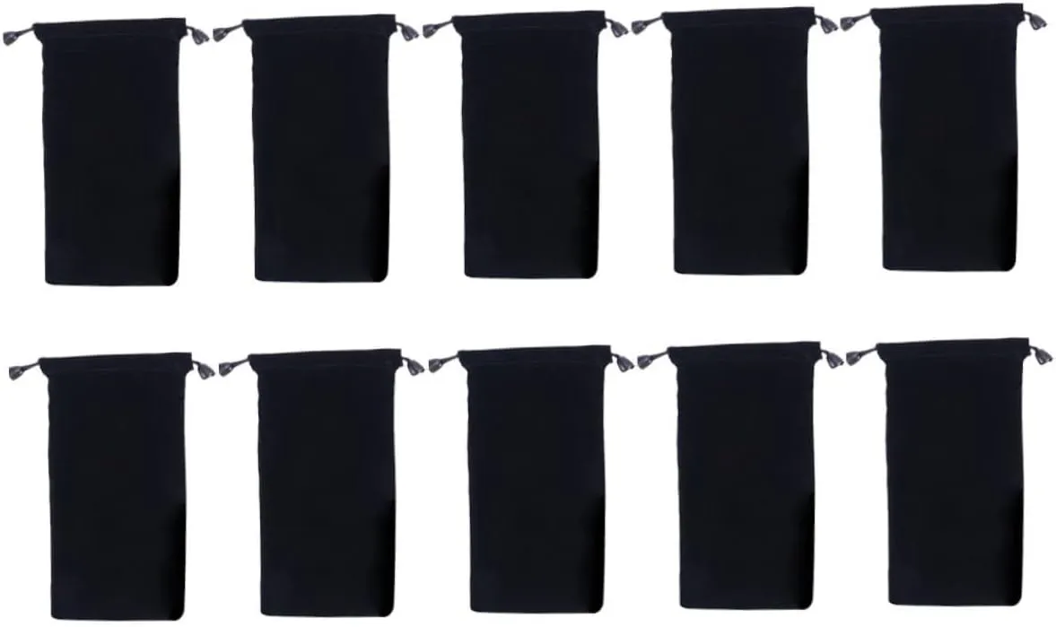 10pcs Flocking Watch Storage Bag Watch Belt Bag Drawstring Jewelry Pouch for Travel