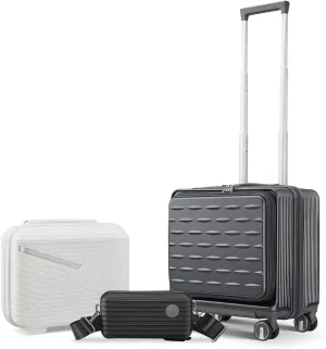 18" Carry On Luggage for Travel, Convenient Front Open Door, Built-In TSA Lock, Lightweight and Durable with Spinner Wheels