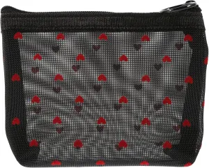 2 Sets Mesh Cosmetic Bag Toiletry Bag for Travel Clear Organizer Bags Mesh Pencil Bag Travel, Black, 12X8.5X3CM