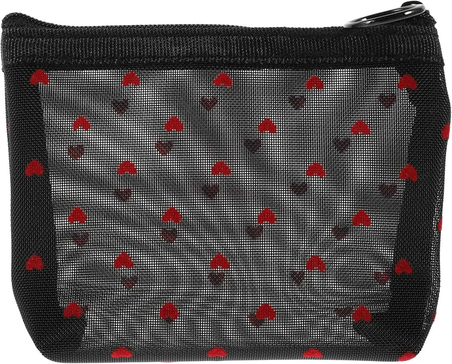 2 Sets Mesh Cosmetic Bag Toiletry Bag for Travel Clear Organizer Bags Mesh Pencil Bag Travel, Black, 12X8.5X3CM
