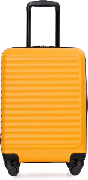 20" Lightweight Carry-On Luggage with Spinner Wheels, Durable ABS Material, Convenient Top and Side Handles, Organizational Interior Space, Orange