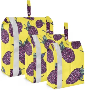 3 Set Travel Packing Cubes For Suitcases, Fresh Mulberry Fruit Yellow, Stackable, Garment Bag Closet Storage, Luggage Space Saver, Organizadores De Maletas Para
