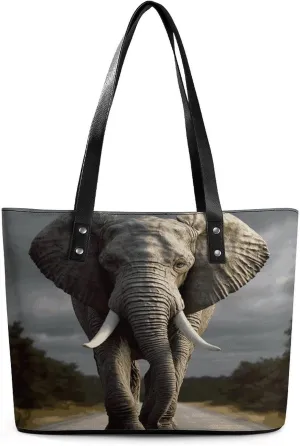 3D Elephant Leather Lady's Handbag Crossbody Purse for Women Ladies Soft Shoulder Bag Medium Roomy Handbag Fashion Tote Top Handle Satchel