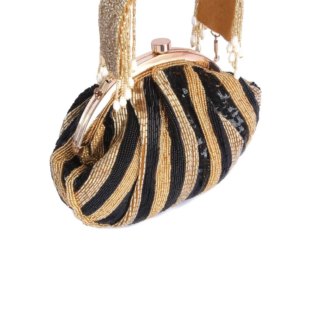 A Clutch Story Black Stripes Batuas and Potlis