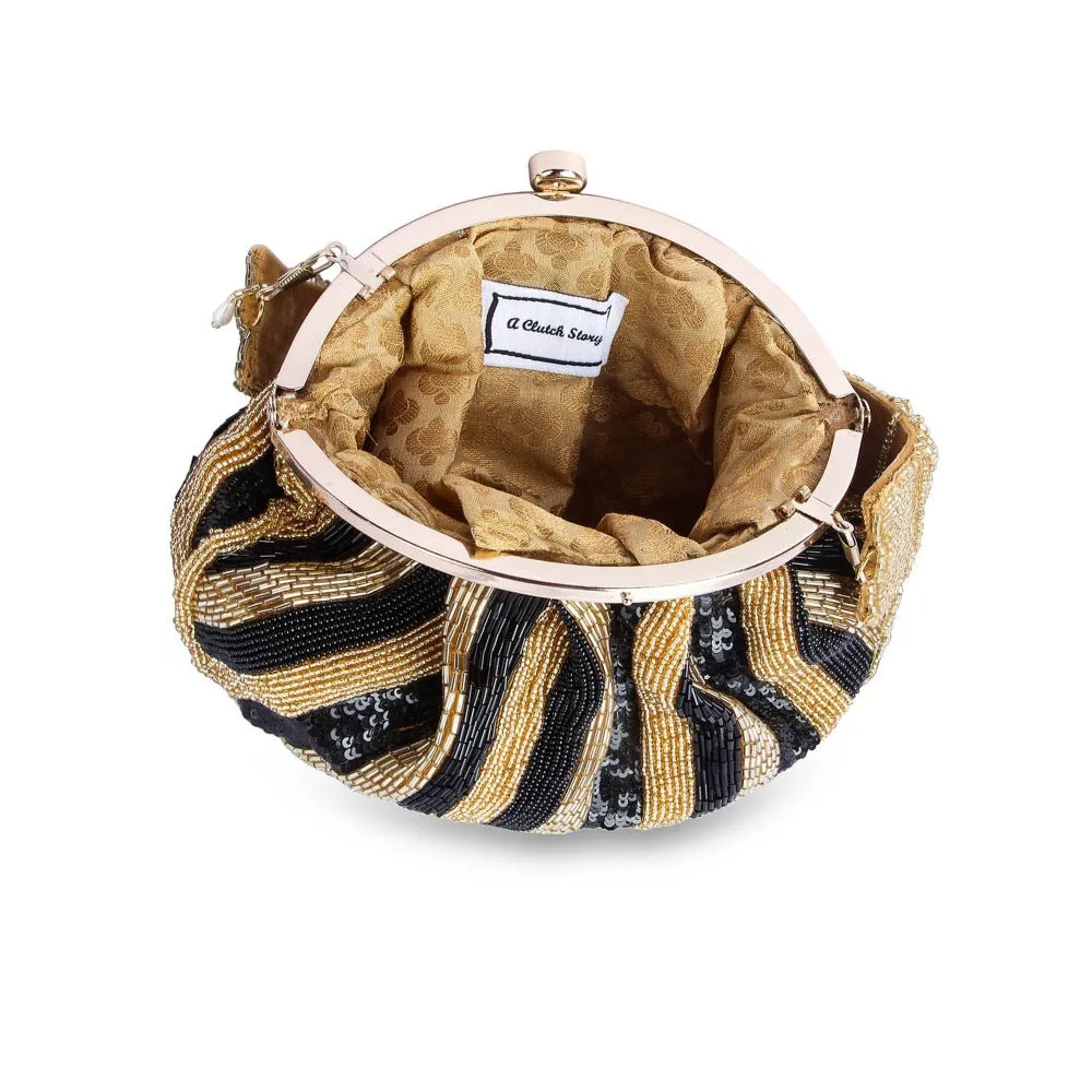 A Clutch Story Black Stripes Batuas and Potlis