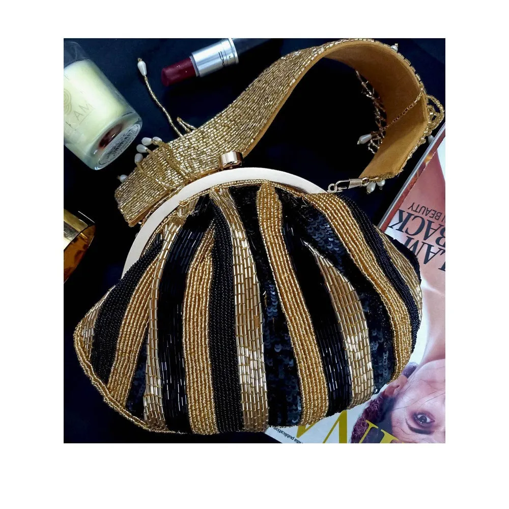 A Clutch Story Black Stripes Batuas and Potlis