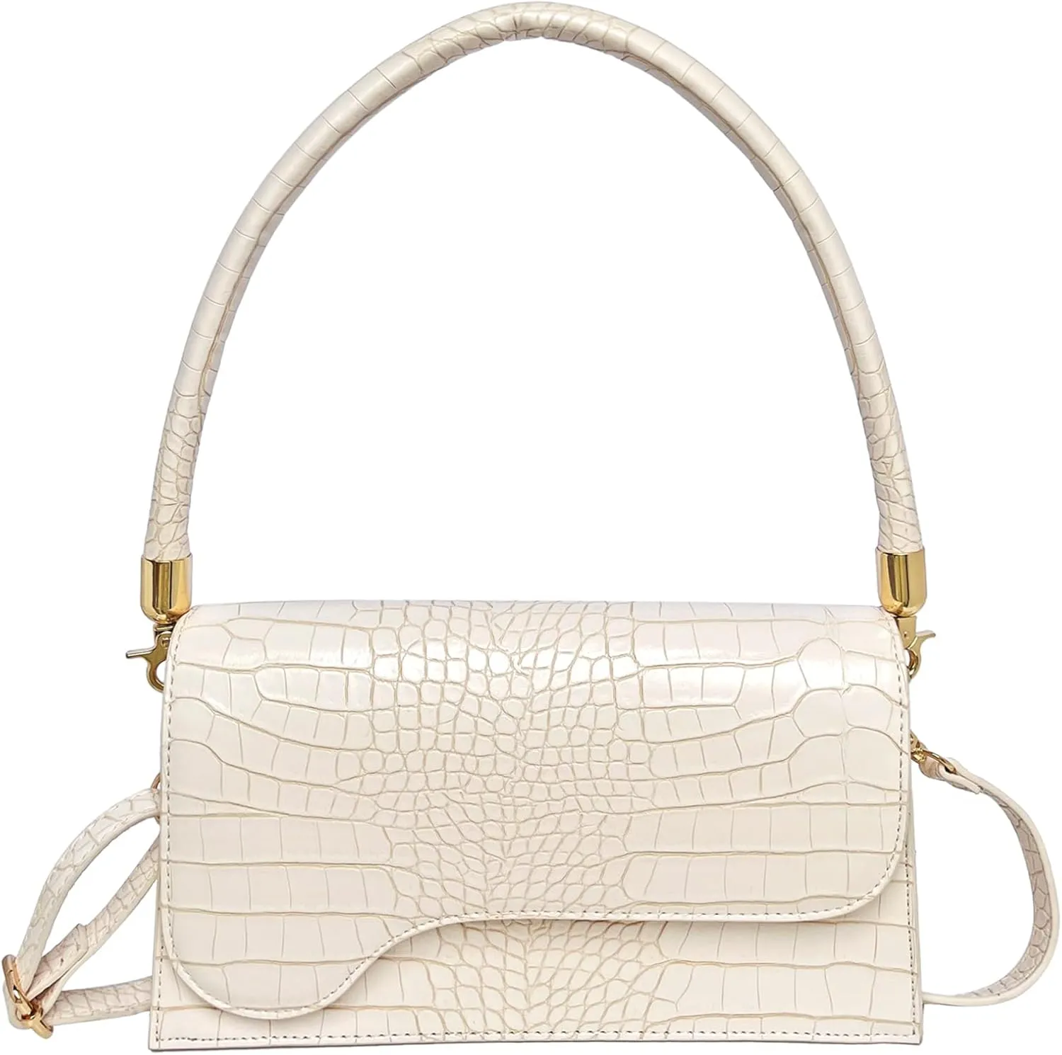 AMHDV Retro Classic Clutch Shoulder Bag Crocodile Pattern Small Crossbody Handbag for Women