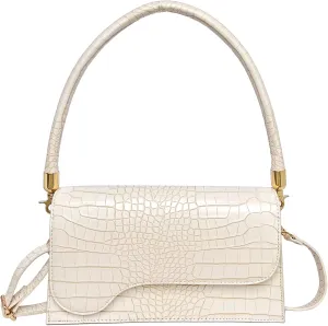 AMHDV Retro Classic Clutch Shoulder Bag Crocodile Pattern Small Crossbody Handbag for Women