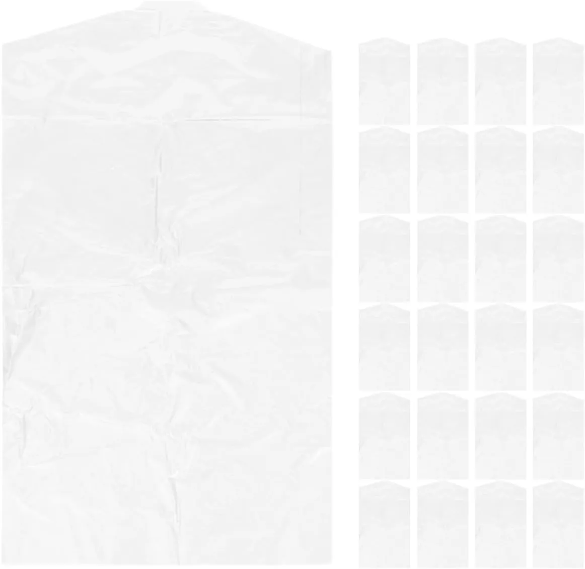 Amosfun 40Pcs Clear Plastic Garment Bags for Hanging Clothes Clothing Storage Covers for Coats Suits and Dresses for Home and Travel Organization