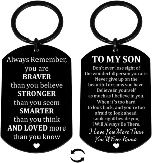 ARKUKU Valentines Day Teen Boy Gifts, Valentines Day Gifts for Teen Boy, Inspirational Son Keychain, Valentines Day Son Gifts from Mom, Valentines Day Gifts for Teen Boys Adult Son