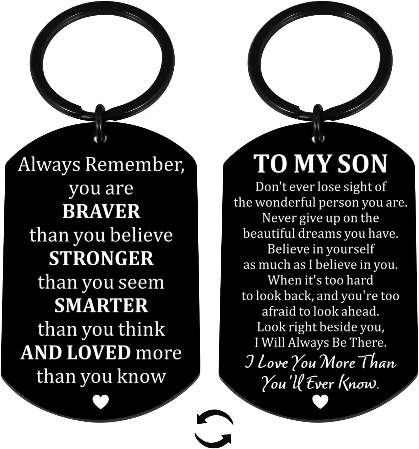 ARKUKU Valentines Day Teen Boy Gifts, Valentines Day Gifts for Teen Boy, Inspirational Son Keychain, Valentines Day Son Gifts from Mom, Valentines Day Gifts for Teen Boys Adult Son