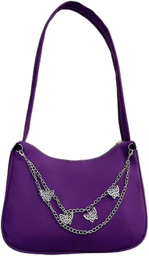 Armpit Purse Fashion Women Butterfly Chain Shoulder Underarm Bags Purses Handbags Elegant Nylon Hobo Bags