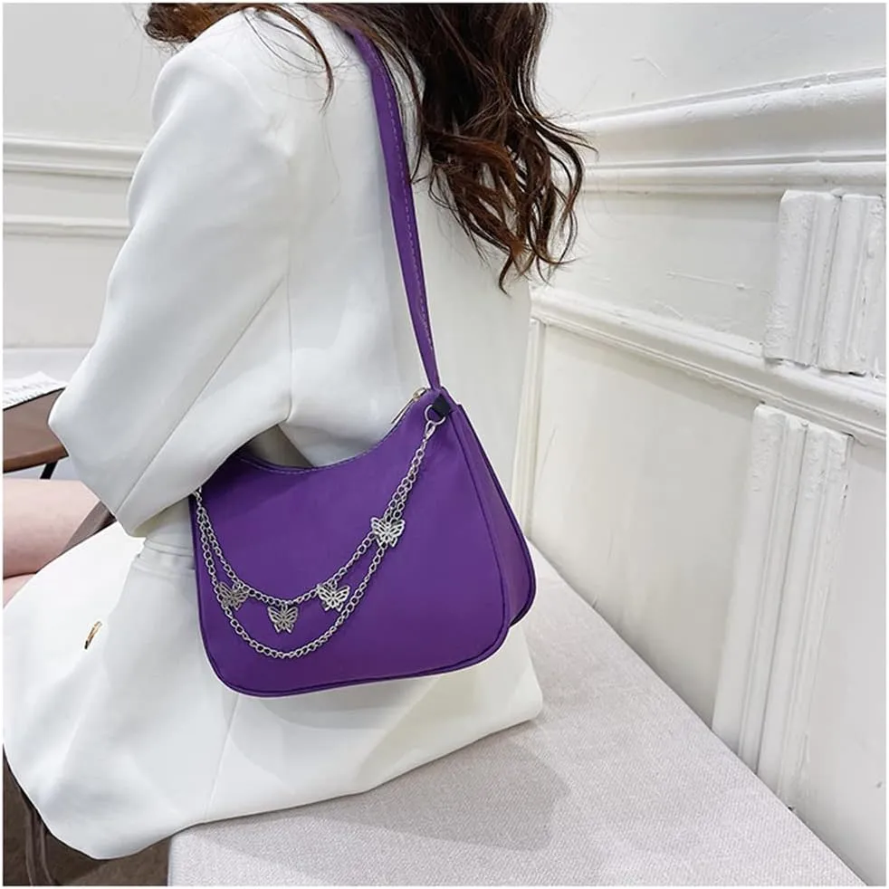 Armpit Purse Fashion Women Butterfly Chain Shoulder Underarm Bags Purses Handbags Elegant Nylon Hobo Bags