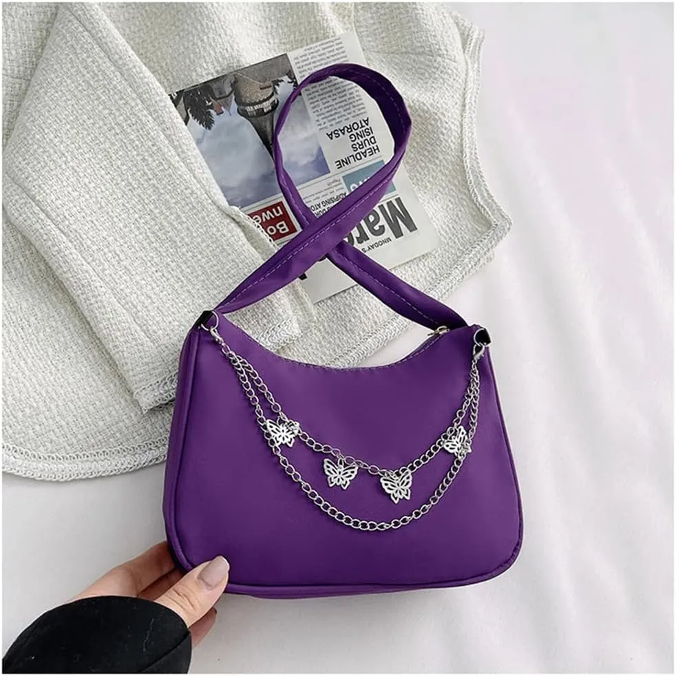 Armpit Purse Fashion Women Butterfly Chain Shoulder Underarm Bags Purses Handbags Elegant Nylon Hobo Bags