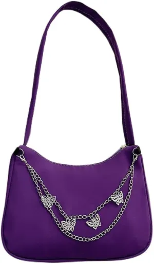 Armpit Purse Fashion Women Butterfly Chain Shoulder Underarm Bags Purses Handbags Elegant Nylon Hobo Bags