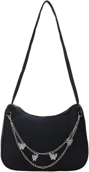 Armpit Purse Fashion Women Butterfly Chain Shoulder Underarm Bags Purses Handbags Elegant Nylon Hobo Bags