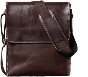 Bag Genuine Leather Men's Shoulder Classic Messenger Man Small Bags 7.9 Inch