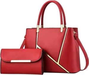 Beach Tote Bag 4 Packet Solid Color Leather Handbags Shoulder Bags Crossbody Hobo Bags Card Purse Work Travel Essential K