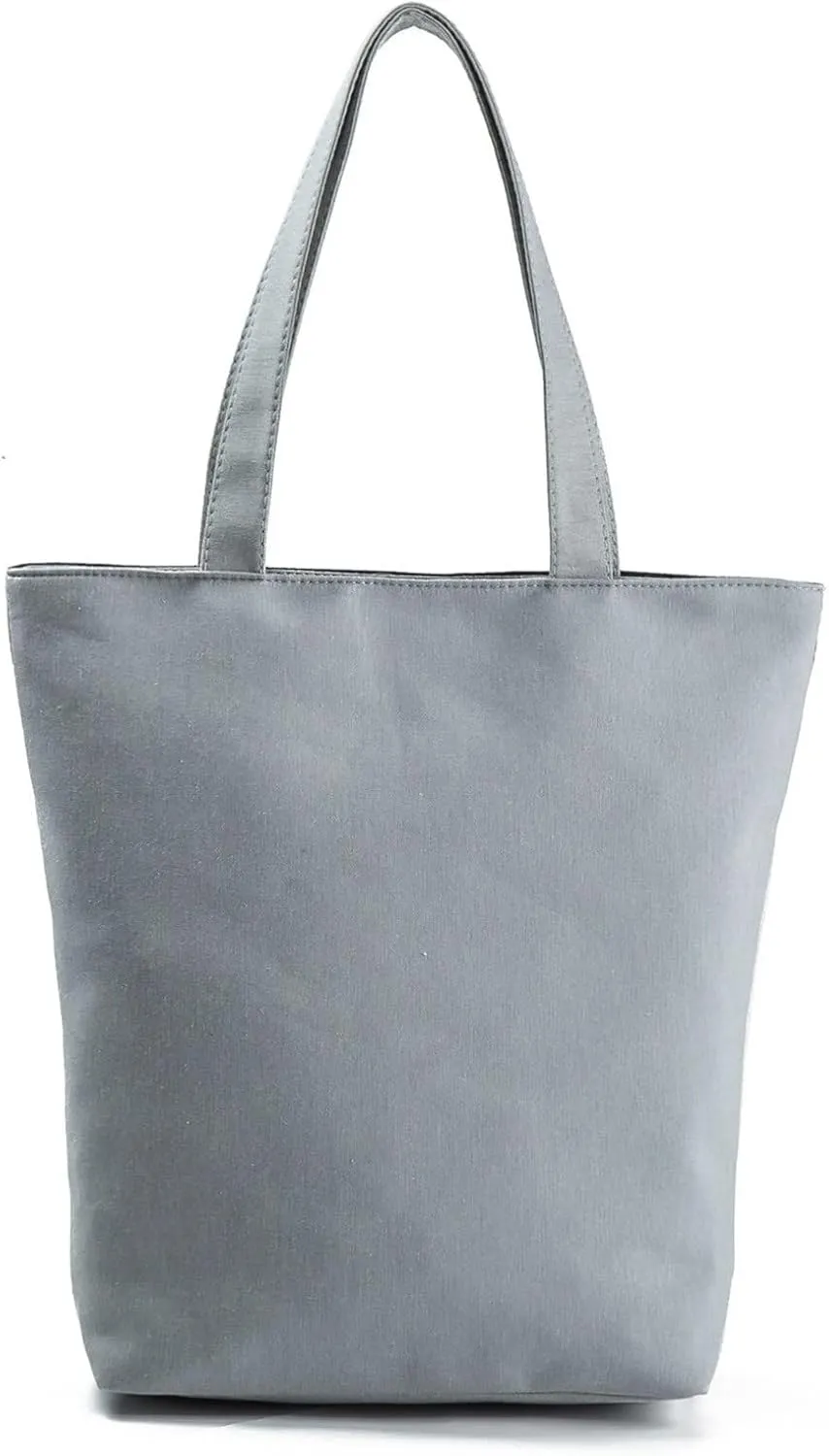 Beach Tote Bag Sunflower Printed Canvas Women's Casual Large Zippered Shoulder Bag For Outdoor Beach Travel Essential E