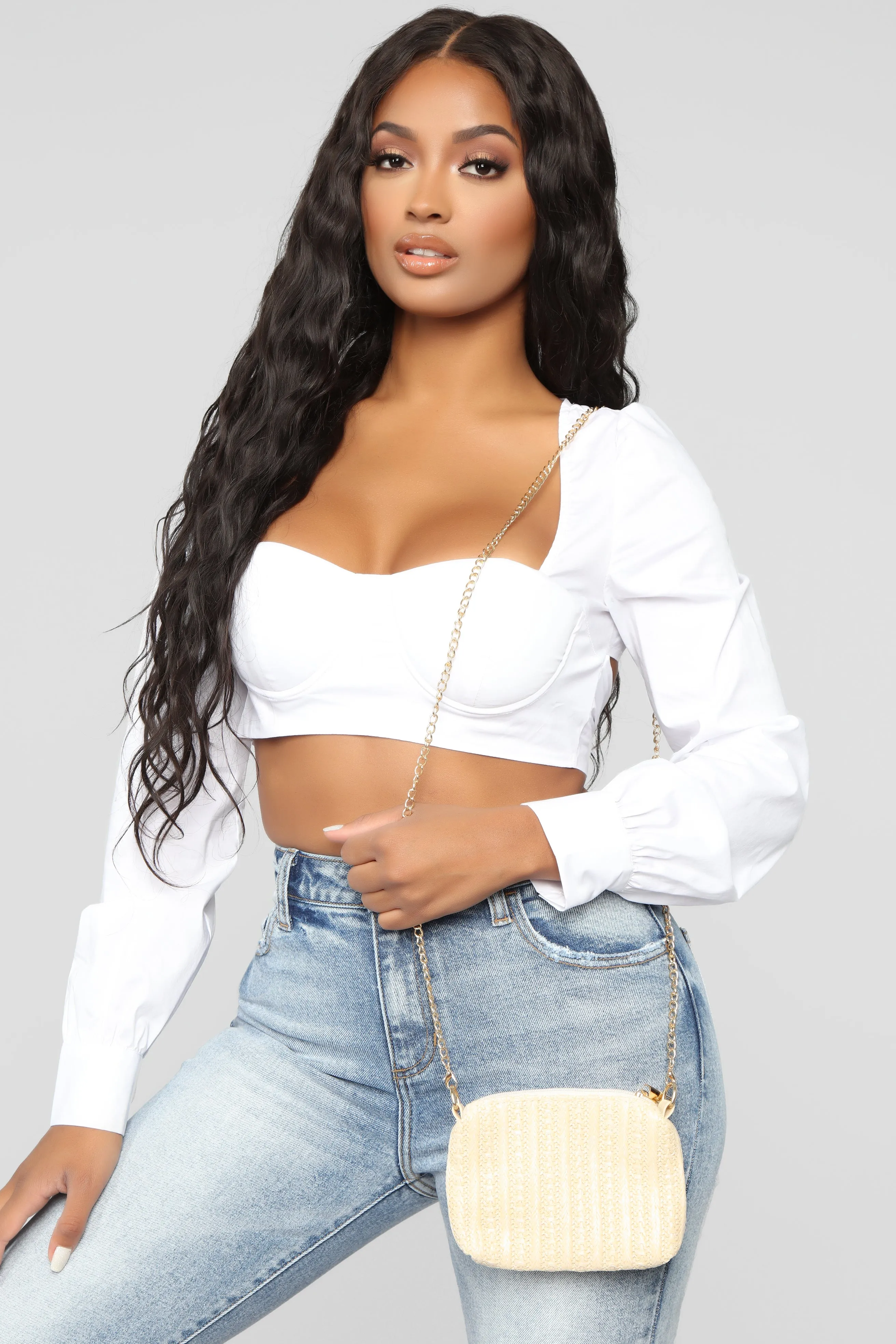 Bella Mini Straw Bag - Cream