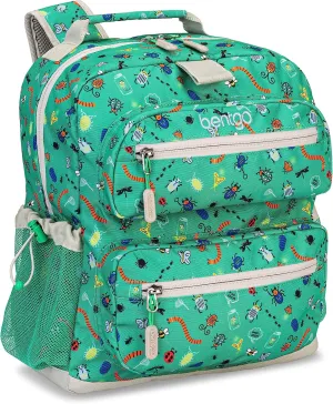 Bentgo Kids Backpack - Lightweight 14 Backpack in Fun Prints for School, Travel, & Daycare, Ideal for Ages 4 , Roomy Interior, Durable & Water-Resistant Fabric, & Loop for Lunch Bag (Bug Buddies)