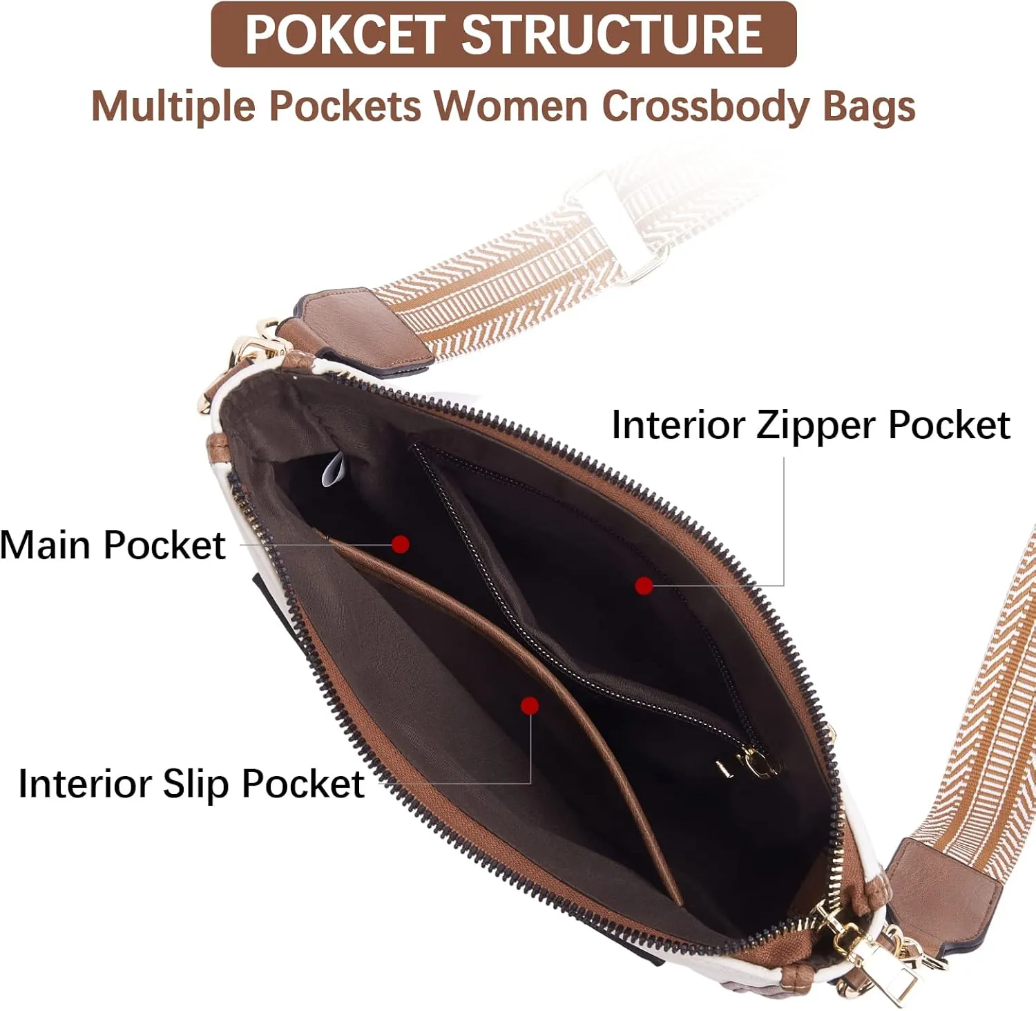 BOSTANTEN Crossbody Bags for Women Trendy Vegan Leather Hobo Handbags Fashion Shoulder Purse with Adjustable Guitar Strap