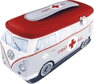BRISA VW Collection - Volkswagen Neoprene Universal Makeup Cosmetics Toiletry Travel Pharmacy Bag in T1 Bus Design (First Aid/Gray/Large)