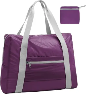 Cambond Spirit Airlines Personal Item Bag 18x14x8-30L Carry on Personal Item Travel Bags for Short Trip, Lightweight Compact Underseat Foldable Travel Duffel Bags, Purple