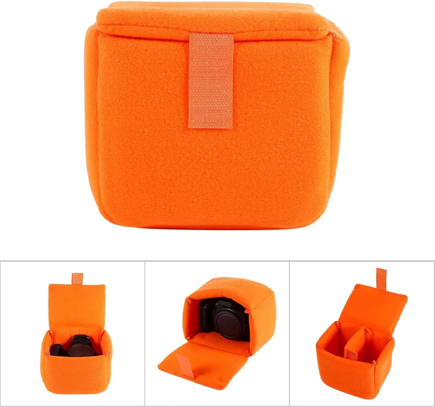 Camera Backpack DSLR Camera Case Camera Bag with Compartments Professional Camera Bag Camera Sling Bag Camera Shoulder Bag for Photographing (Orange)