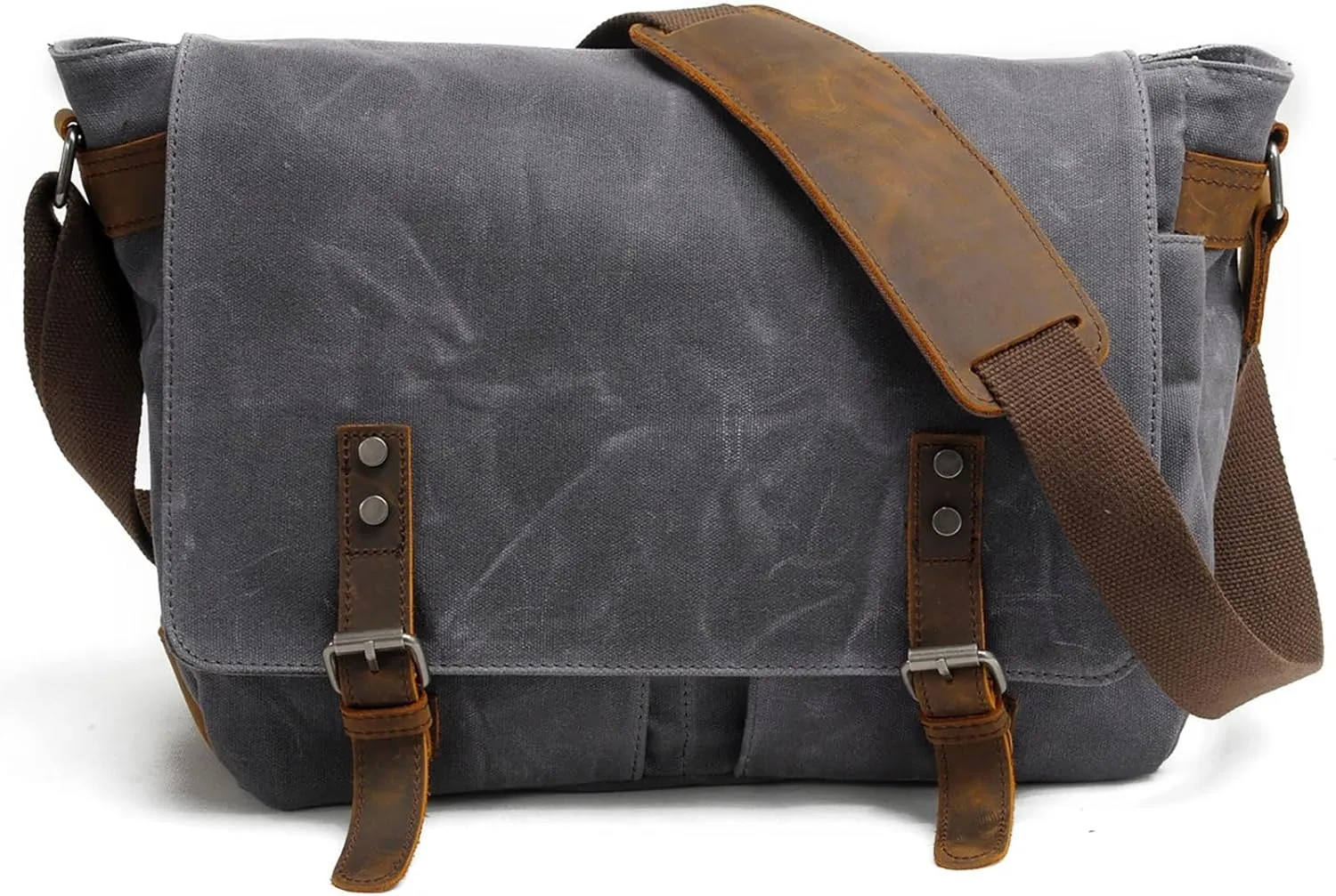Camera Backpack Men's Shoulder Bag Oil Wax Canvas Bag SLR Photography Bag Crossbody Bag Retro Camera Bag for Men Women(Dark Gray)