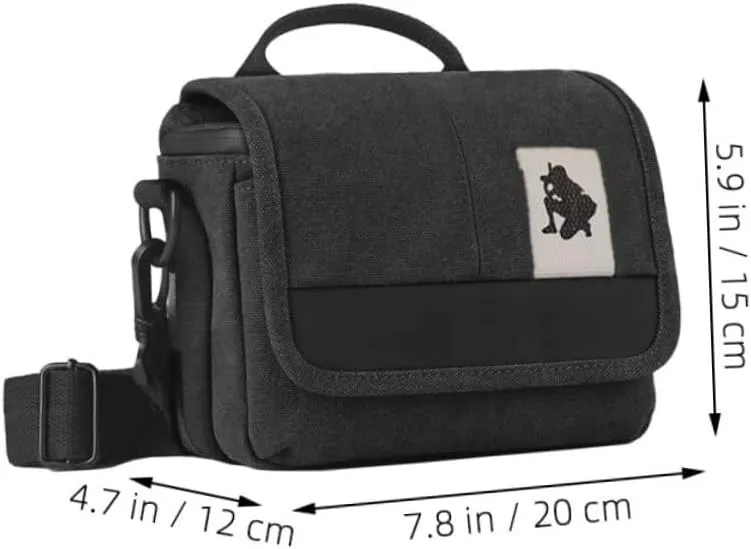 Camera Crossbody Bag for Dslr Compact Camera Insert and Storage Pouch Outdoor Case Black
