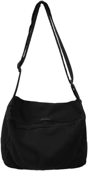 Canvas Messenger Bag Large Hobo Shoulder Crossbody Bags for Women Trendy Tote Bags Purse Travel Shopping