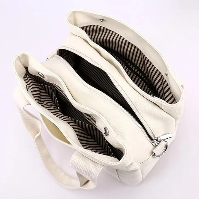 Canvas Tote Bags for Women Shoulder Hobo Bags Handbags Purse Big Satchel Purses Multi-pockets Casual Work Bags 2023