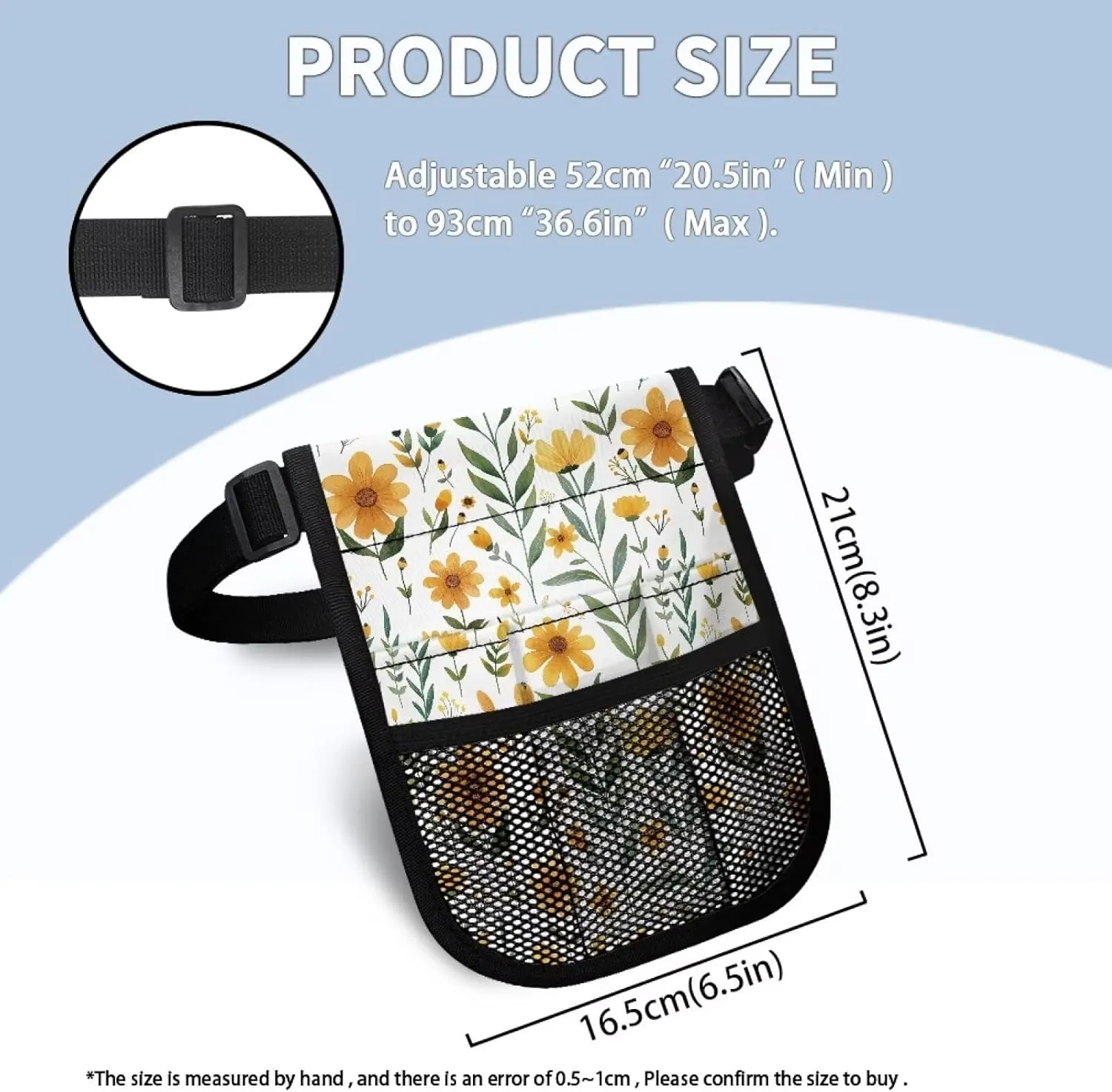 Cartoon Sunflower Nurse Fanny Pack,Multi-compartment Nursing Waist Bag with Medical Equipment,Adjustable Belt,Nurse Tool Belt,Nurse Practical Storage Bag Organizer,Suitable for Nurses