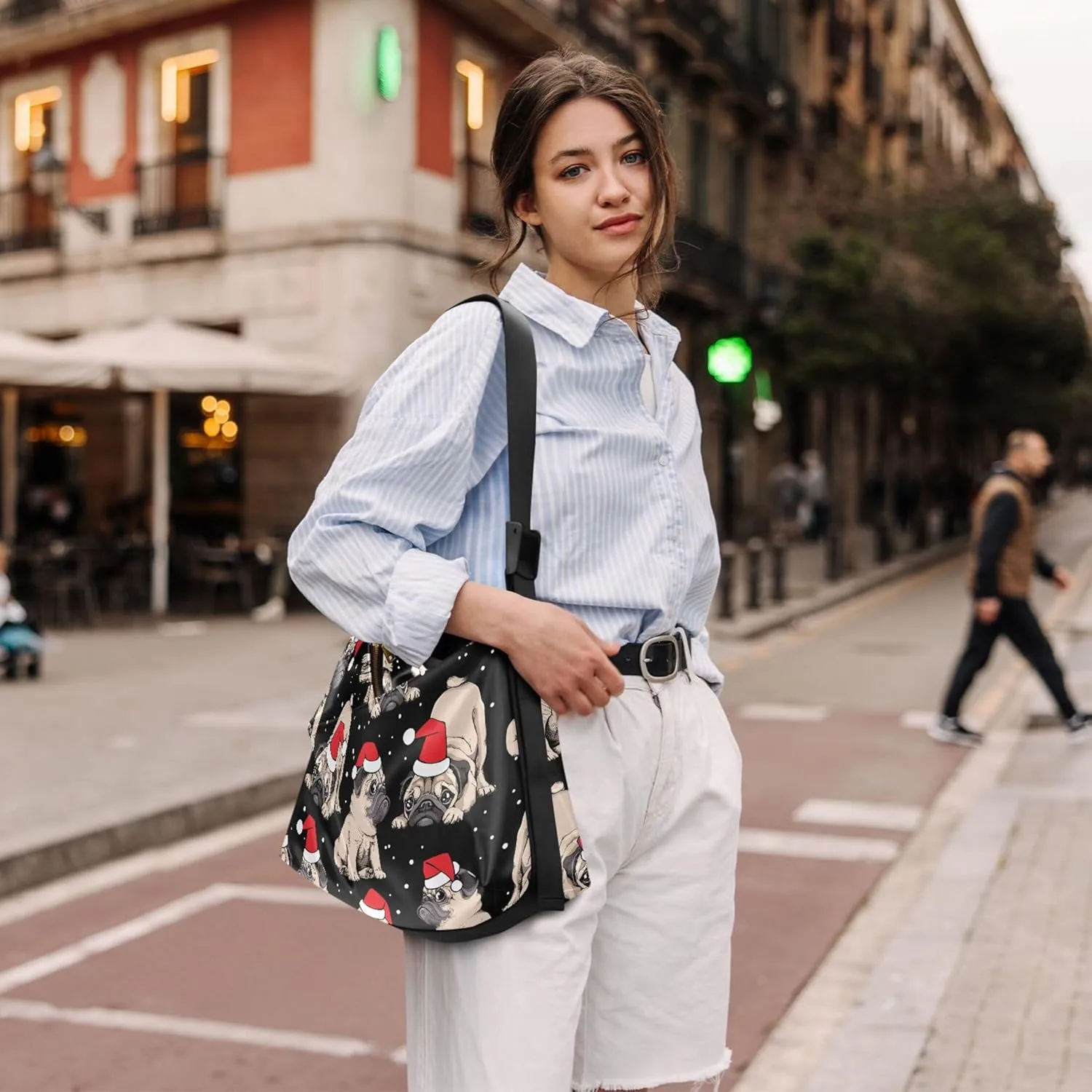 Christmas Dog Hobo Leather Bags for Women Large Crossbody Bags Trendy Animal Print Simple Shoulder Bag