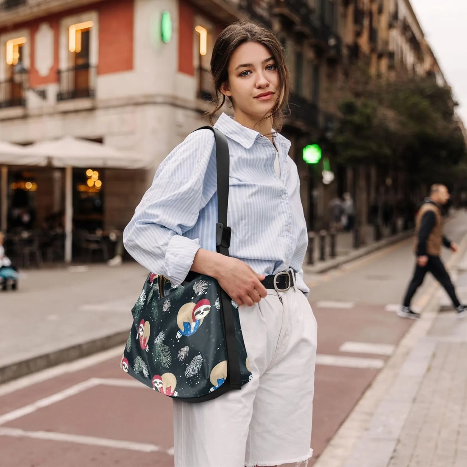 Christmas Dog Hobo Leather Bags for Women Large Crossbody Bags Trendy Animal Print Simple Shoulder Bag