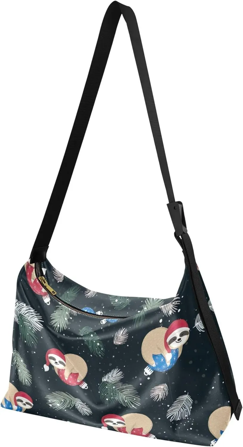 Christmas Dog Hobo Leather Bags for Women Large Crossbody Bags Trendy Animal Print Simple Shoulder Bag