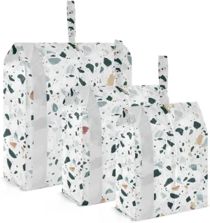 Classic Terrazzo Packing Cubes Set of 3, Lightweight Travel Luggage Organizers Foldable Bags for Easy Packing and Organization