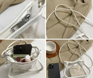 Clear Crossbody Bags for Women Classic Bucket Bags for Women Satchel Handbag Shoulder Bag Purse Phone Bag Summer 2024