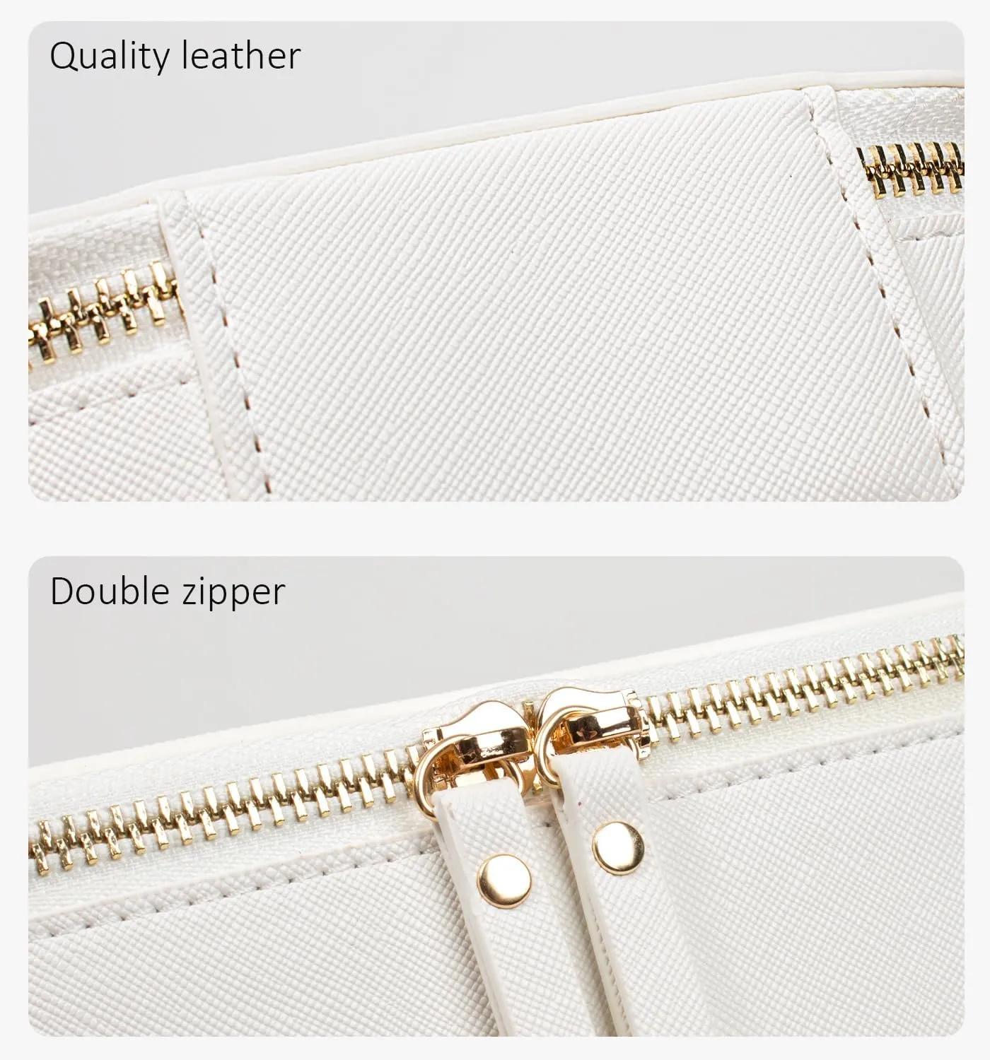 Clear Makeup Bags TSA Approved Toiletry Bag Handle Large Opening,Clear Toiletry Bags for Carry-on Traveling Travel Car Accessories Essentials Organziation Storage for Women Girls(White, Mini&Large)