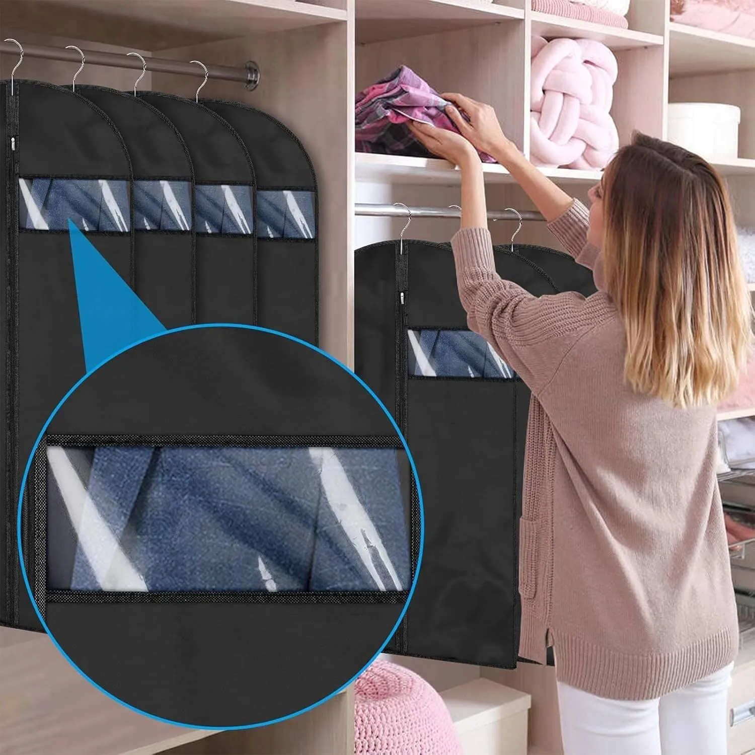 Clothes Hanging Garment Bags Clothing Suit Coat Travel Storage Bag Wardrobe