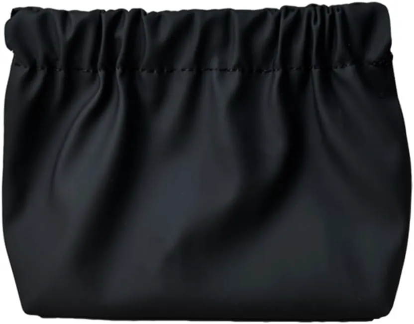 Cosmetic Bag, Waterproof Leather Cosmetic Storage Bag For Lipstick, Foundation, Makeup Sponge Earphone, Jewelry, No Zipper Self-closing Travel Bag For Small Travel Kit Storage Pouch (black)