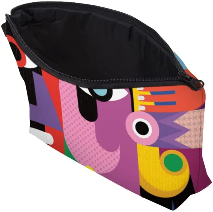 Cosmetic Pouch for Women, Waterproof Makeup Bags Roomy Toiletry Pouch Portable Washing Bag Adorable Travel Accessories Gifts (Art)