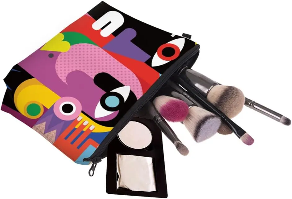 Cosmetic Pouch for Women, Waterproof Makeup Bags Roomy Toiletry Pouch Portable Washing Bag Adorable Travel Accessories Gifts (Art)