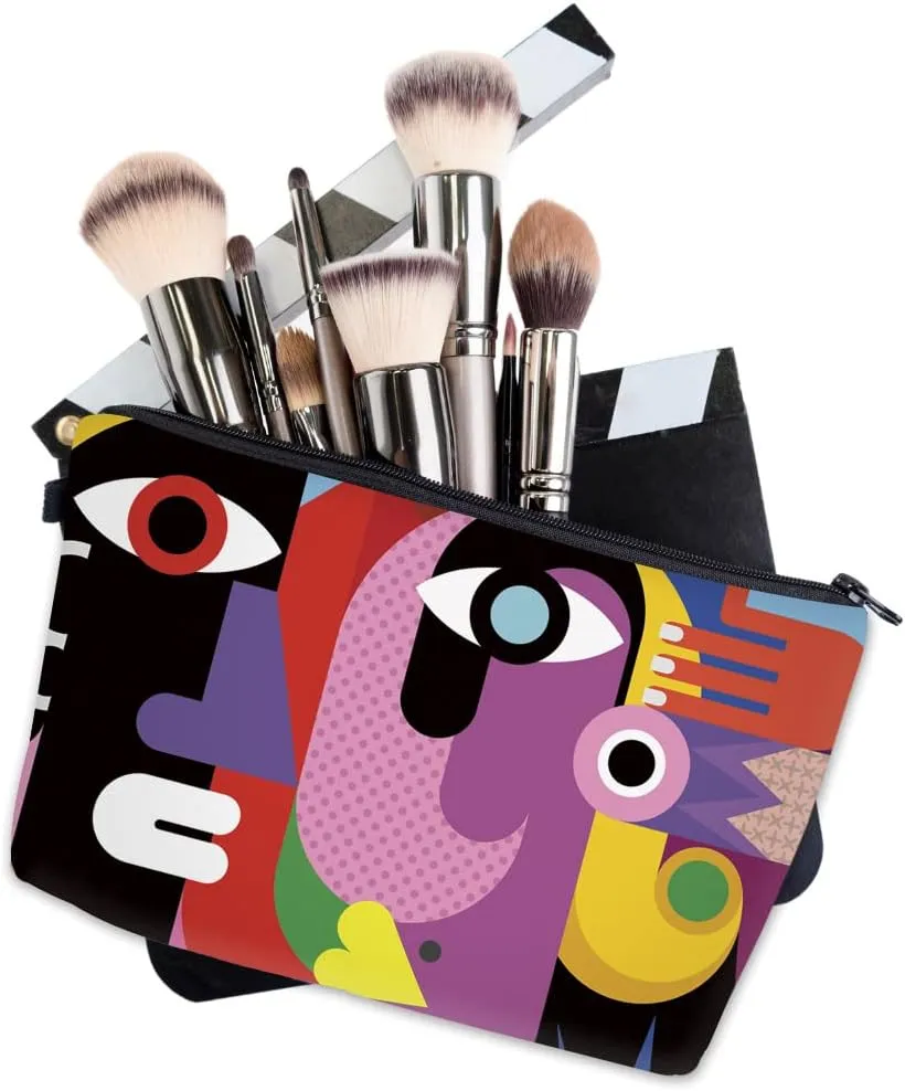 Cosmetic Pouch for Women, Waterproof Makeup Bags Roomy Toiletry Pouch Portable Washing Bag Adorable Travel Accessories Gifts (Art)