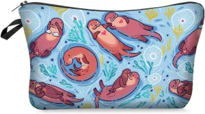 Cosmetic Pouch for Women, Waterproof Makeup Bags Roomy Toiletry Pouch Portable Washing Bag Adorable Travel Accessories Gifts (Otter 2350)