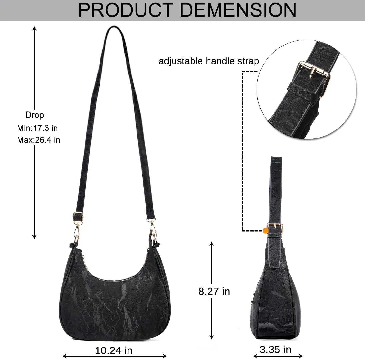 CROJUYI Small Crescent Shoulder Bags Purses for Women Retro Classic Clutch Hobo Tote Purse and Handbag Cute Crossbody Bags