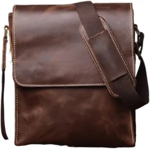 Crossbody Bag Genuine Leather Men's Shoulder Classic Messenger Man Small Bags 7.9 Inch